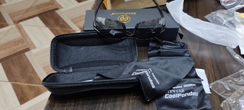 Customer photo review of Aluminum Rimless Photochromic Sunglasses