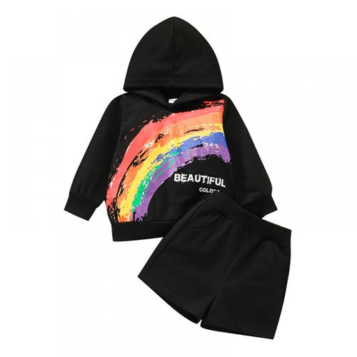 Customer photo review of Baby Rainbow Hoodie Top and Shorts Set Boy Wholesale Clothing