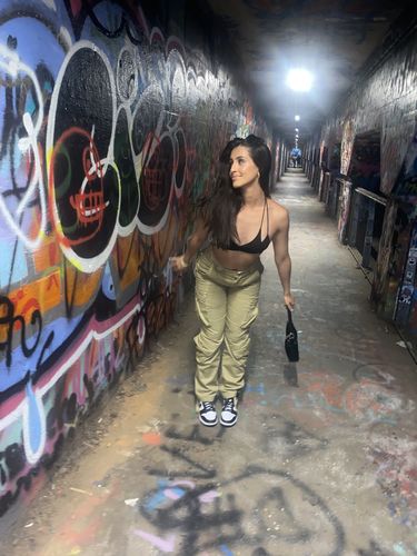 Customer photo review of THE KAI DOUBLE HALTER TOP - BLACK