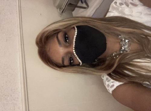 Customer photo review of $99.8 Colored Human Hair Wigs 4x4 Transparent Lace Closure Wig 18-24 Inch