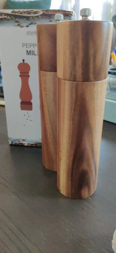 Customer photo review of Acacia Wood Salt and Pepper Grinders