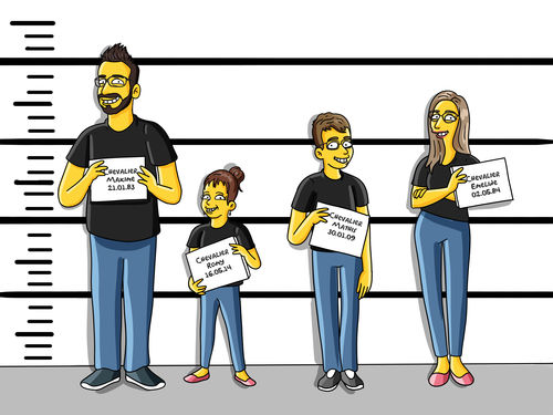 Customer photo review of Caricature cartoon dessinée à la main: portrait personnalisé Simpson