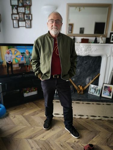 Customer photo review of Mens Harrington Bomber Jacket - Olive