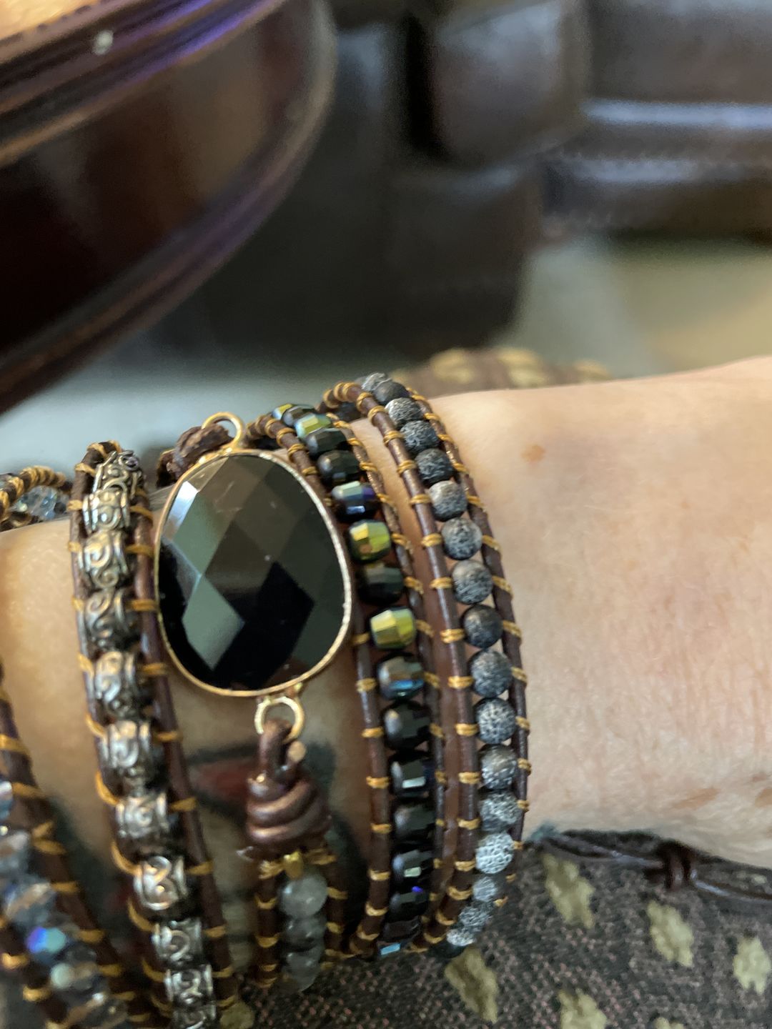 Customer photo review of Onyx Moonlight Protection Wrap Bracelet