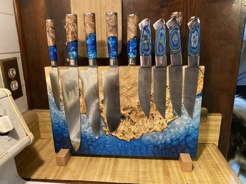 Customer photo review of "Tsunami" Collection - Japanese VG10 Damascus Steel Knife Set