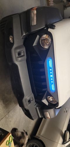 Customer photo review of Demon Grille w/ Blue Star DRL for 18-21 Jeep Wrangler JL & Gladiator JT