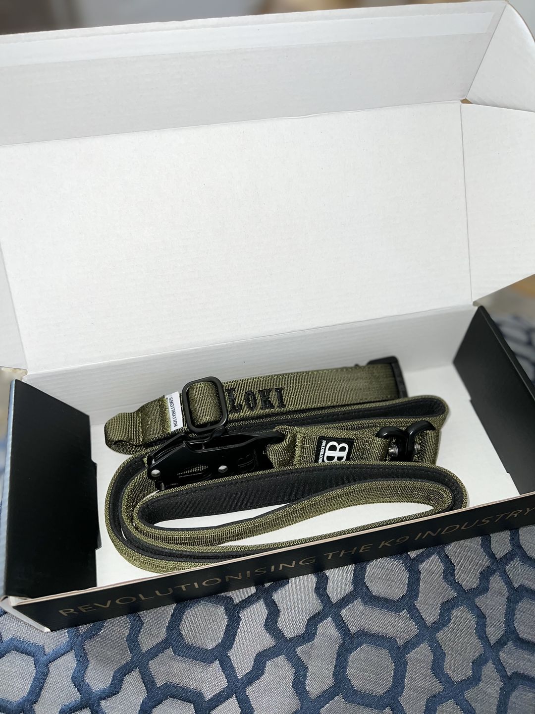 Customer photo review of 2.5cm Combat® Collar | With Handle & Rated Clip - Khaki v2.0