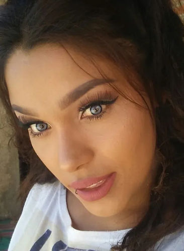 Customer photo review of Dawn Blue Colored Contact Lenses