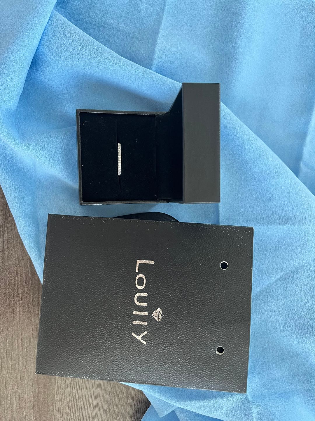 Customer photo review of S925 Louily Half Eternity Thin Women's Wedding Band In Sterling Silver Stackable Ring For Women