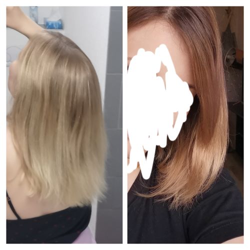Customer photo review of Notre soin éclaircissant pour des cheveux rayonnants en moins de 5 minutes