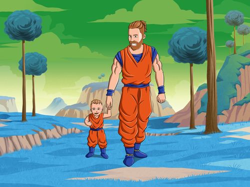 Customer photo review of Caricature cartoon dessinée à la main: Portrait Personnalisé DBZ