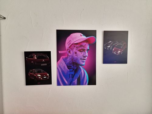 Customer photo review of Dein von Hand gezeichnetes Fahrzeug als Metall Poster