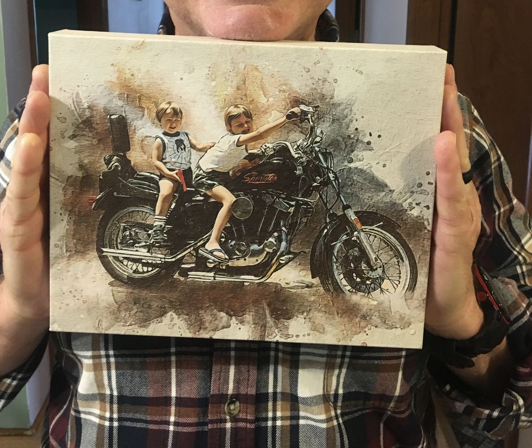 Customer photo review of Personalized Motocycle photo Painting