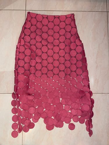 Customer photo review of Solid Color Chic Round Leaves Design Hollow Out Skirt