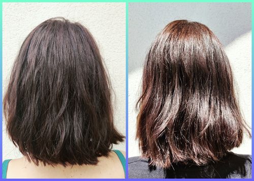 Customer photo review of Notre soin éclaircissant pour des cheveux rayonnants en moins de 5 minutes