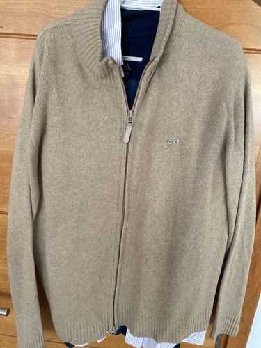 Customer photo review of Rare Lacoste Vintage Silver Logo Zip Sweater