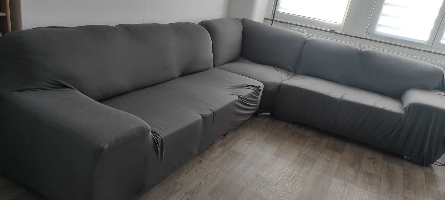 Customer photo review of Gris anthracite - Housses Extensibles de Fauteuil et Canapé