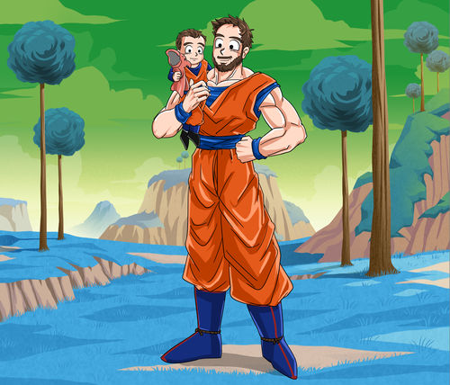 Customer photo review of Caricature cartoon dessinée à la main: Portrait Personnalisé DBZ