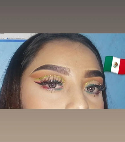 Customer photo review of Cocktail Vodka Lime Colored Contact Lenses
