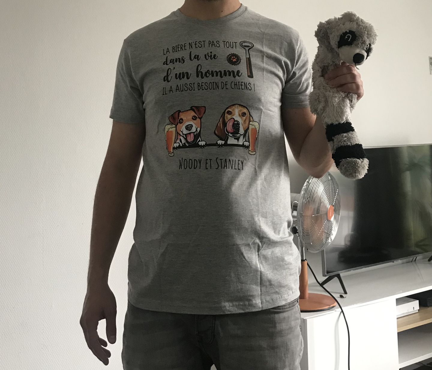 Customer photo review of Bière et Wouaf - T-Shirt personnalisé