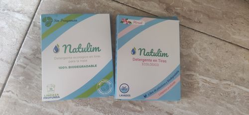 Customer photo review of Eco-Tiras de Detergente 40 lavados Natulim