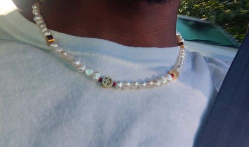 Customer photo review of Smiley Real Pearl Necklace #100club