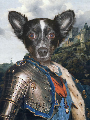 Customer photo review of The Lord Protector – Custom Vintage Pet Canvas