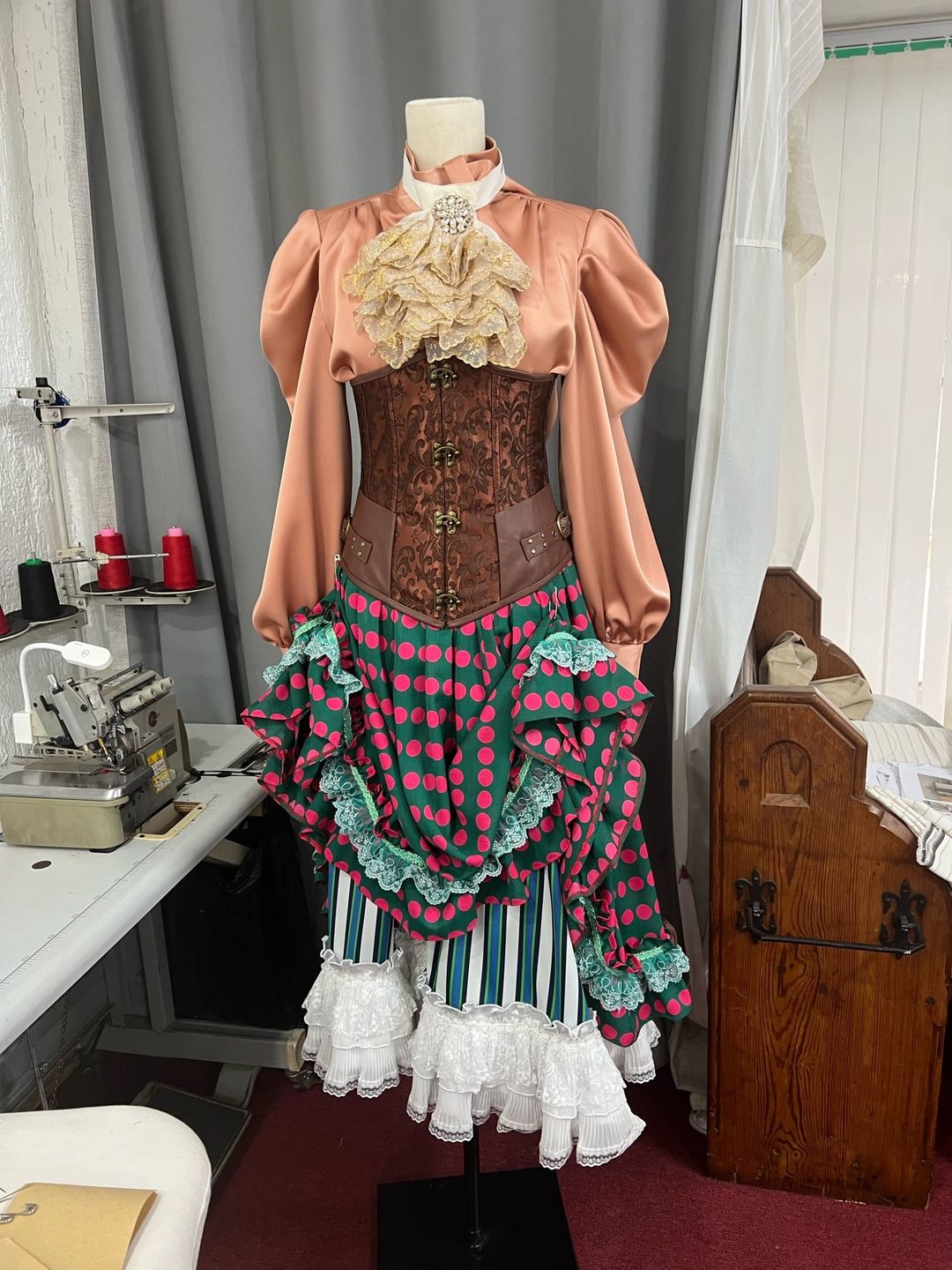Customer photo review of Brocade Steampunk underbust corset
