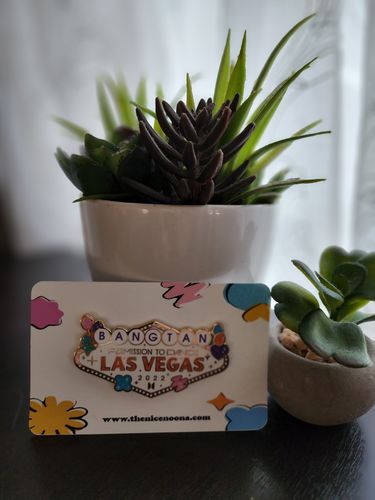 Customer photo review of BTS Permission to Dance Vegas Concert Enamel Pins