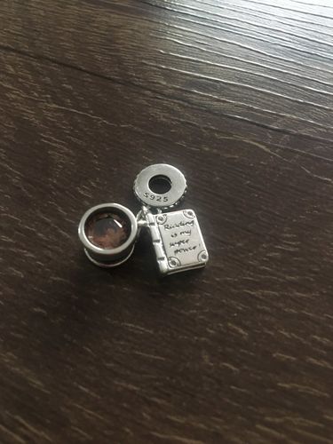 Customer photo review of 925 Sterling Silver Coffee And Book Charm