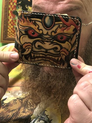 Customer photo review of Hundred Ghosts™ Irezumi Japanese Leather Wallet