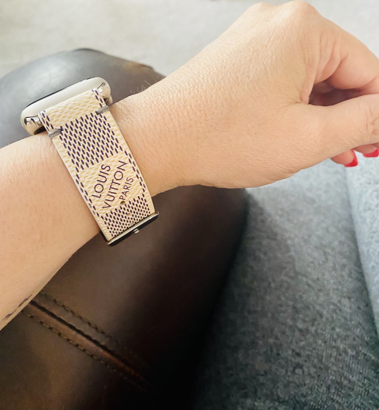 Customer photo review of Apple Watch Band Classic LV Monogram Damier Azur