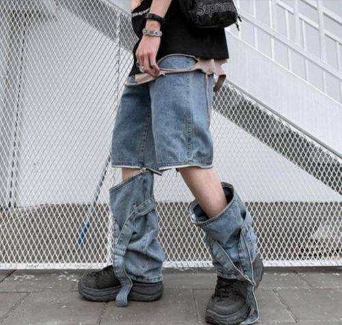 Customer photo review of Jeans Wide Leg Detachable Tape Zipper