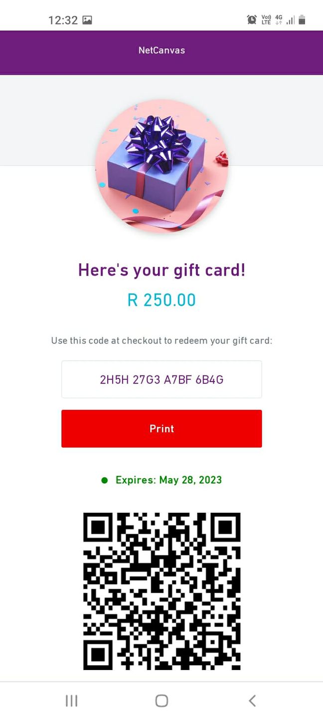 Customer photo review of Gift Voucher
