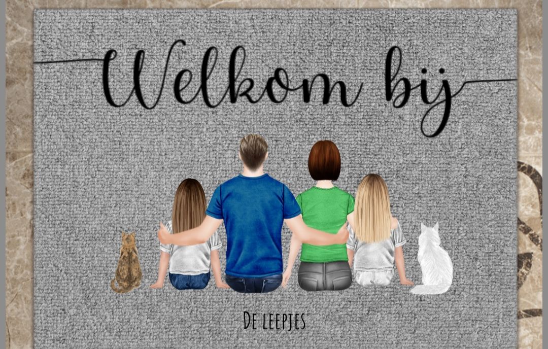 Customer photo review of Familie - Gepersonaliseerde deurmat