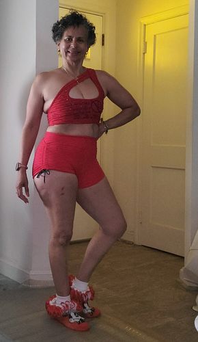 Customer photo review of Scrunch Booty Lift! Shorts - Red