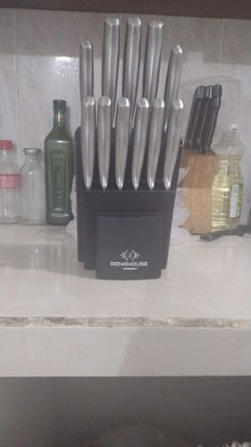Customer photo review of Set de Utensilios para Cortar en Acero Inoxidable 12 Piezas Autoafilables