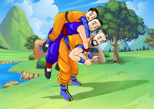 Customer photo review of Caricature cartoon dessinée à la main: Portrait Personnalisé DBZ