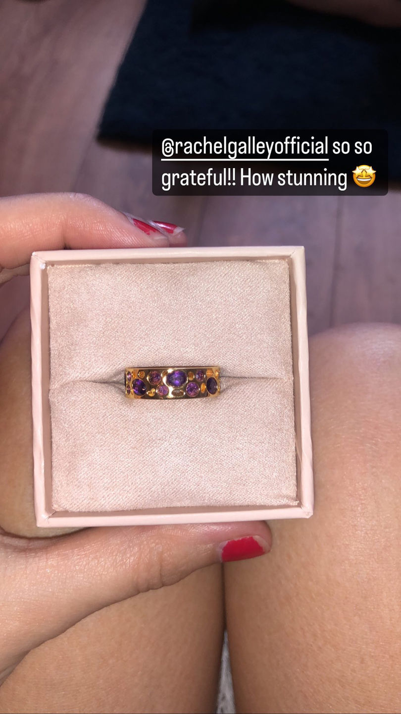 Customer photo review of Amethyst Lattice Band Ring