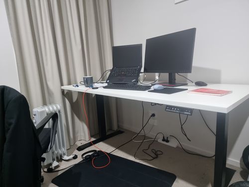 Customer photo review of Evo Electric Standing Height Adjustable  Desk(Free Shipping Nationwide)