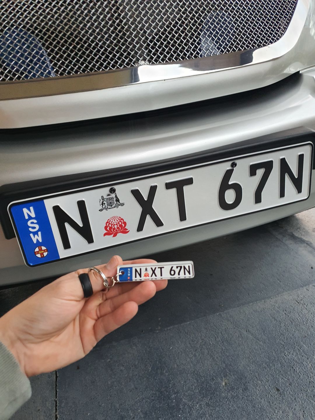 Customer photo review of NSW Euro Licence Plate Custom Keychain 🇪🇺