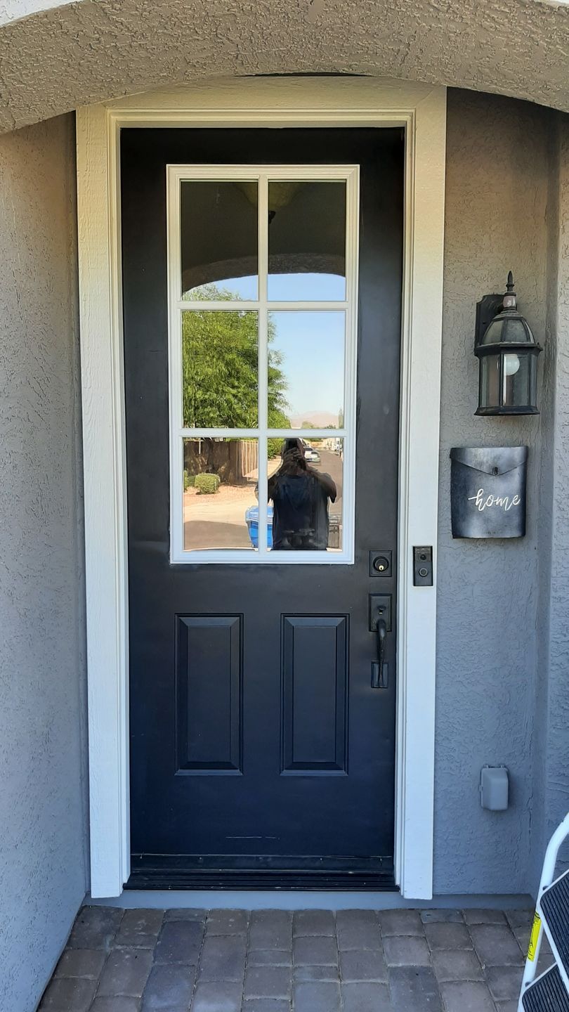 Customer photo review of Clear Simulated 6 Lite Glass and Frame Kit (3/4 Lite 22" x 48" Glass Size)
