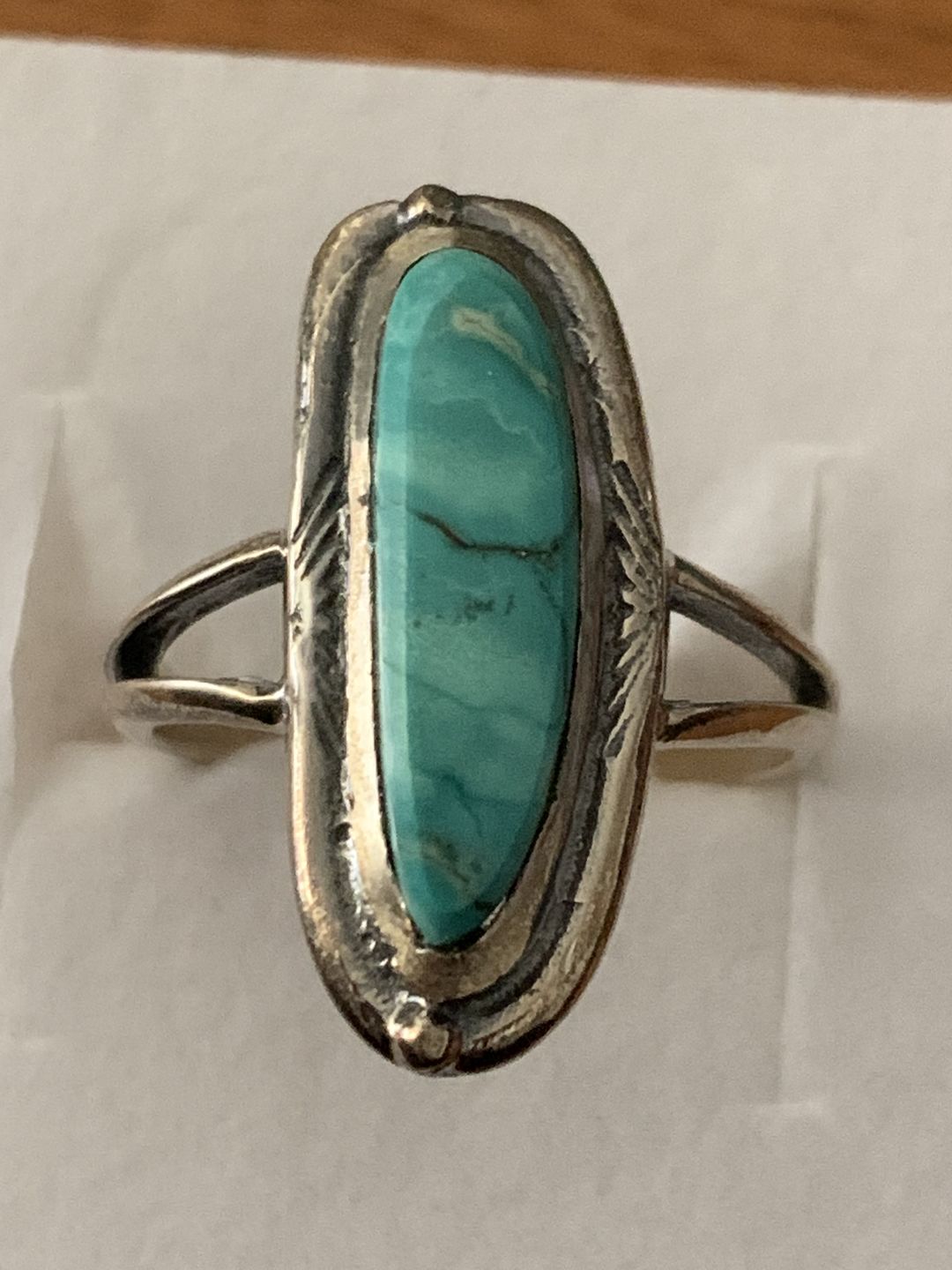 Customer photo review of Southwestern Style Authentic Turquoise Ring Sterling Silver