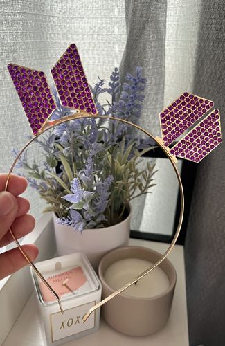Customer photo review of BTS ARMY Purple Rhinestone Headband