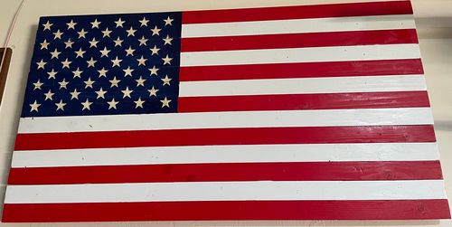 Customer photo review of 50 Star American Flag Metal Stencil (14 gauge steel)
