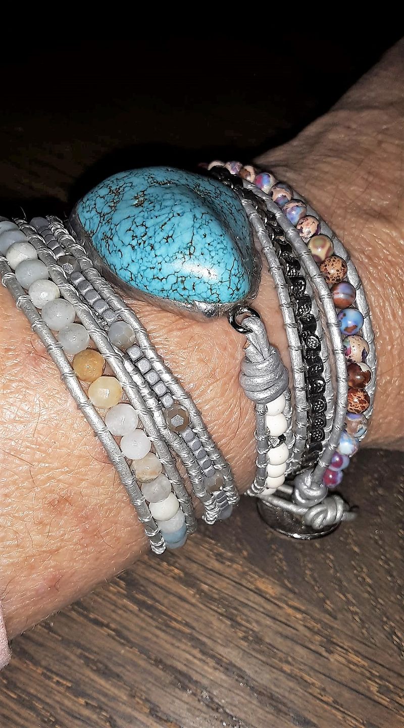 Customer photo review of The Turquoise Protection Wrap Bracelet