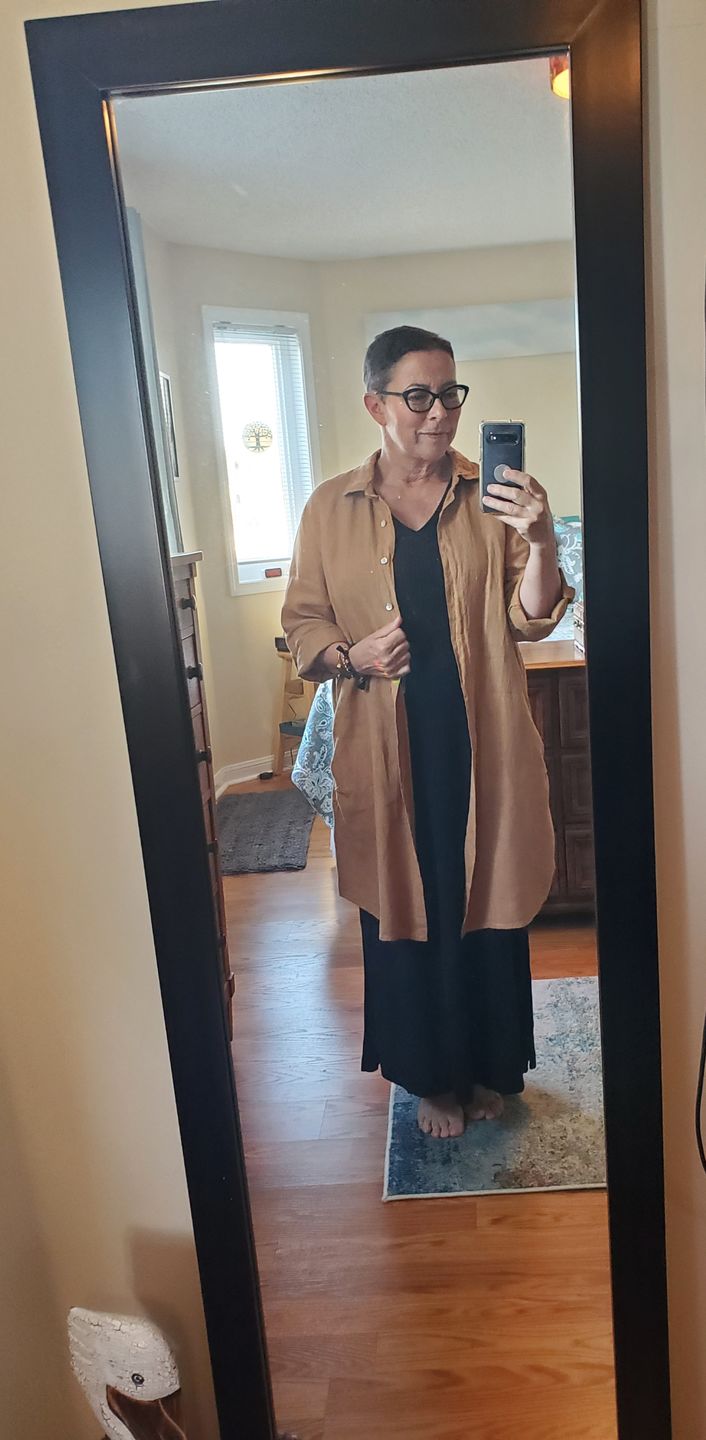 Customer photo review of Meo Linen Florence Cardigan (Camel)