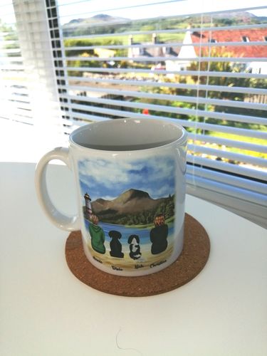 Customer photo review of Couple & Dogs -You me and the dog Personalised Mug