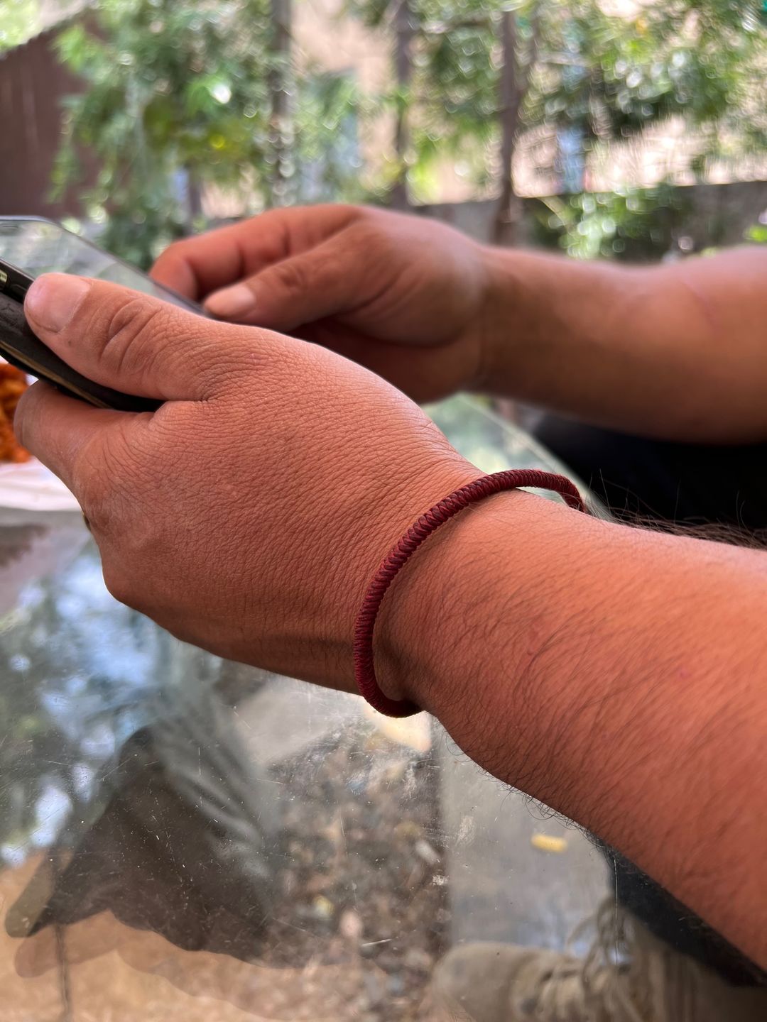 Customer photo review of Tibetan Buddhist Handmade Lucky Knots Bracelet