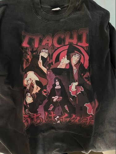 Customer photo review of Harajuku Style Vintage Washed Itachi Uchiha Oversized Tee
